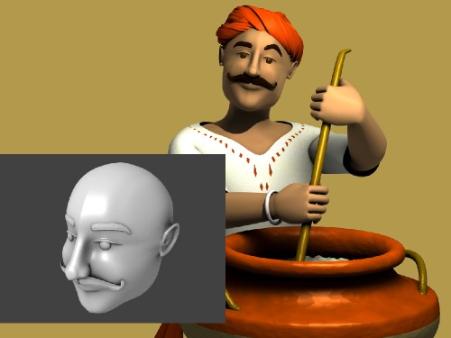 Chef mascot in 3D for Puranmal Restaurant