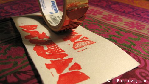 Block printing with paint
