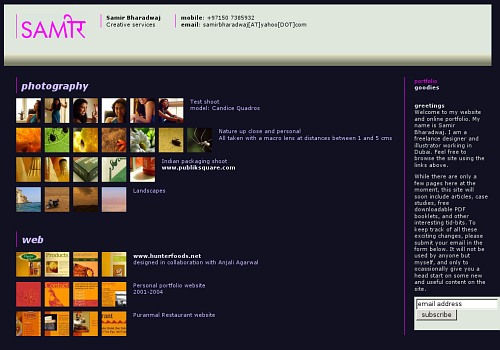 Static portfolio 2006 - Website Redesign