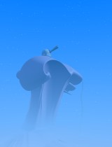 Blender 3D render of observatory on Snailshead Peak