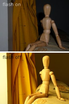 Flash on vs off in photographs
